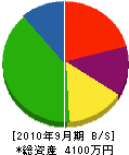 秋山石材 貸借対照表 2010年9月期