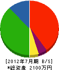 三枝工務店 貸借対照表 2012年7月期