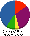 川井設備工業 貸借対照表 2009年3月期