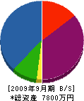 添田設備工業 貸借対照表 2009年9月期