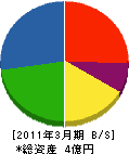 津嶋工務店 貸借対照表 2011年3月期