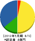 栃薮建設 貸借対照表 2012年5月期
