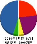 松岡組 貸借対照表 2010年7月期