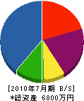 細田電気工事 貸借対照表 2010年7月期