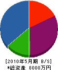 角坂設備 貸借対照表 2010年5月期