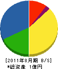 石川電気商会 貸借対照表 2011年8月期