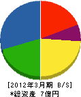 日本空調岐阜 貸借対照表 2012年3月期