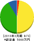 宇田川建設 貸借対照表 2013年3月期