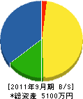 蛭田電気工業所 貸借対照表 2011年9月期