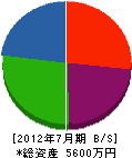富士電気工事 貸借対照表 2012年7月期