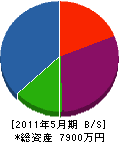 角坂設備 貸借対照表 2011年5月期