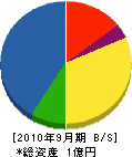 石母田電業社 貸借対照表 2010年9月期