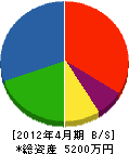 川端電工社 貸借対照表 2012年4月期
