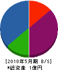 関西電設 貸借対照表 2010年5月期