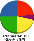 愛媛三菱農機販売 貸借対照表 2012年3月期