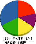 八嶋建設 貸借対照表 2011年9月期