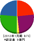 日本ワコン 貸借対照表 2012年1月期