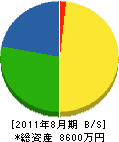 岩田鑿泉工業所 貸借対照表 2011年8月期