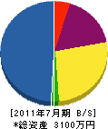 誠香園 貸借対照表 2011年7月期