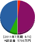 誠翔建設 貸借対照表 2011年7月期