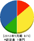 田代土木 貸借対照表 2012年5月期