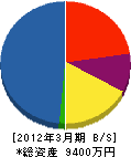 矢野産業 貸借対照表 2012年3月期