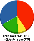 朝倉工務所 貸借対照表 2011年9月期