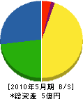 渋沢建設 貸借対照表 2010年5月期