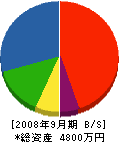 芦川表具店 貸借対照表 2008年9月期