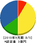 小斉金網工業 貸借対照表 2010年9月期