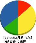 芦野組 貸借対照表 2013年2月期