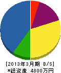 日本防水 貸借対照表 2013年3月期