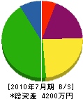 中川建築 貸借対照表 2010年7月期