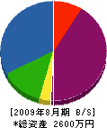 寺田造園 貸借対照表 2009年8月期