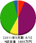 西川土建 貸借対照表 2011年9月期