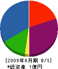 浦川建設 貸借対照表 2009年8月期