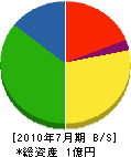 小坂建設 貸借対照表 2010年7月期