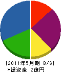 韮山工業 貸借対照表 2011年5月期