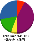 亜細亜通商 貸借対照表 2013年2月期