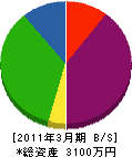 川内塗装店 貸借対照表 2011年3月期