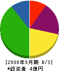 山方商事 貸借対照表 2008年9月期