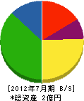 ハツタ広島 貸借対照表 2012年7月期