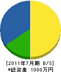 藤枝組 貸借対照表 2011年7月期