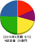 川村建設 貸借対照表 2010年8月期