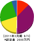 龍栄電設 貸借対照表 2011年3月期
