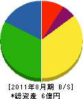 東京ピーシー 貸借対照表 2011年8月期