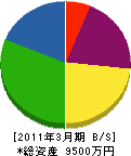 川崎建設 貸借対照表 2011年3月期