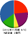 磯井実業 貸借対照表 2012年11月期