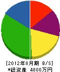 矢野造園土木 貸借対照表 2012年8月期