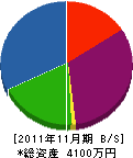 大島電気工事社 貸借対照表 2011年11月期